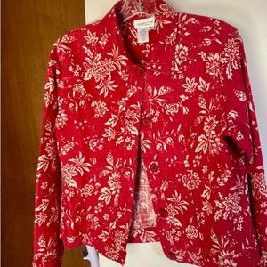 Coldwater Creek Raspberry-toned Floral Blazer. Size small.